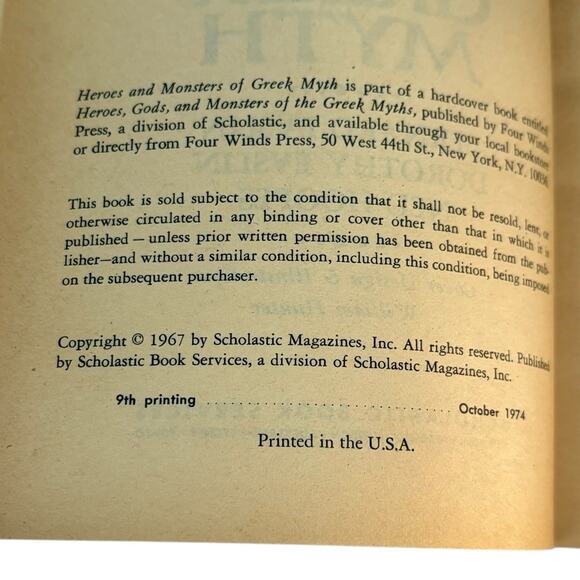 SET VTG 70s PB Books "The Greek Gods" "Heroes & Monsters" Evslin Evslin & Hoopes - Picture 16 of 16